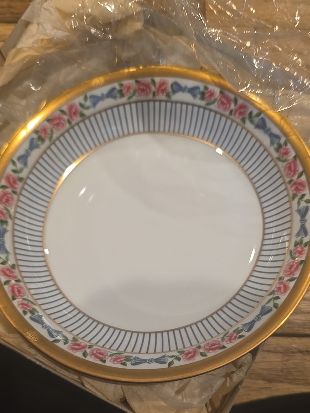 New Christian Dior Gold & Floral Fine China Salad Plate Discontinued Patter